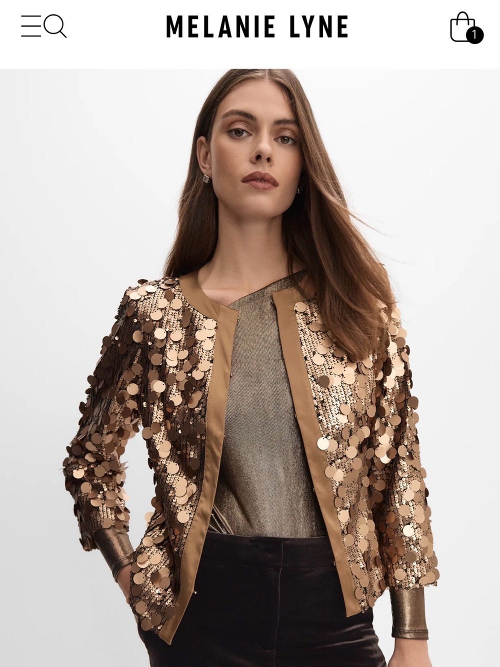 Women's Rose Gold Sequin Bomber Jacket